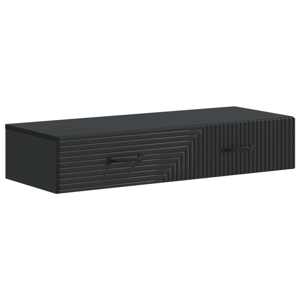 vidaXL Väggmonterad sidobord Svart 87,5 x 34,5 x 17 cm Konstruerat trä