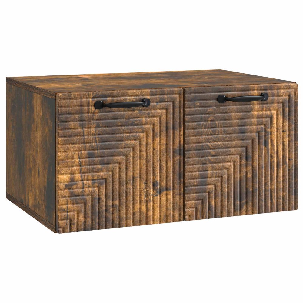 vidaXL Väggmonterad TV-bänk Rökt ek 59,5 x 41 x 30 cm Konstruerat trä