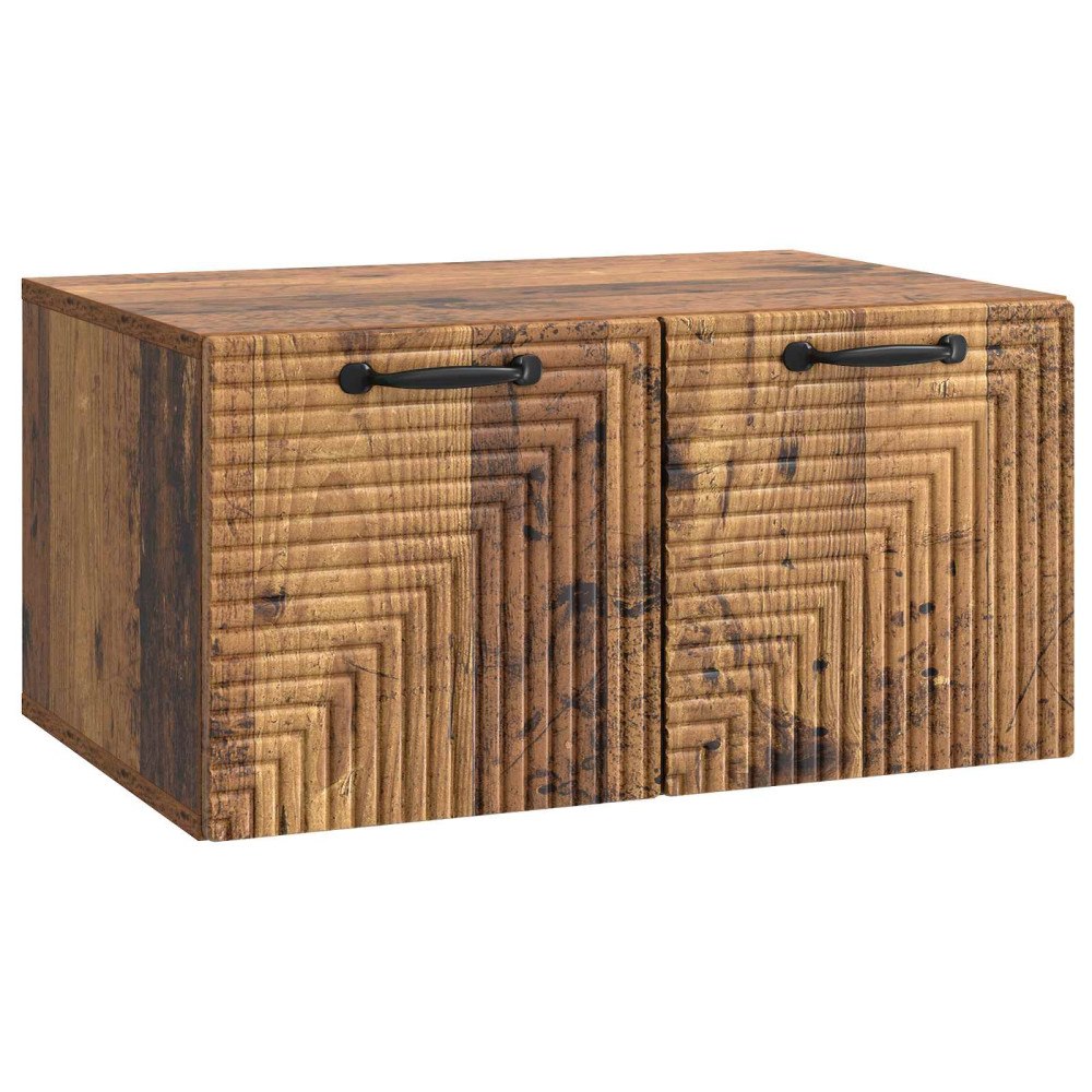 vidaXL Väggmonterad TV-bänk Väggmonterad Gammalt trä 59,5 x 41 x 30 cm