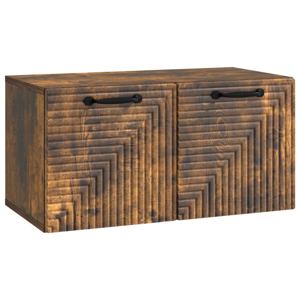 vidaXL Väggmonterad TV-bänk Rökt ek 59,5 x 31 x 30 cm Konstruerat trä