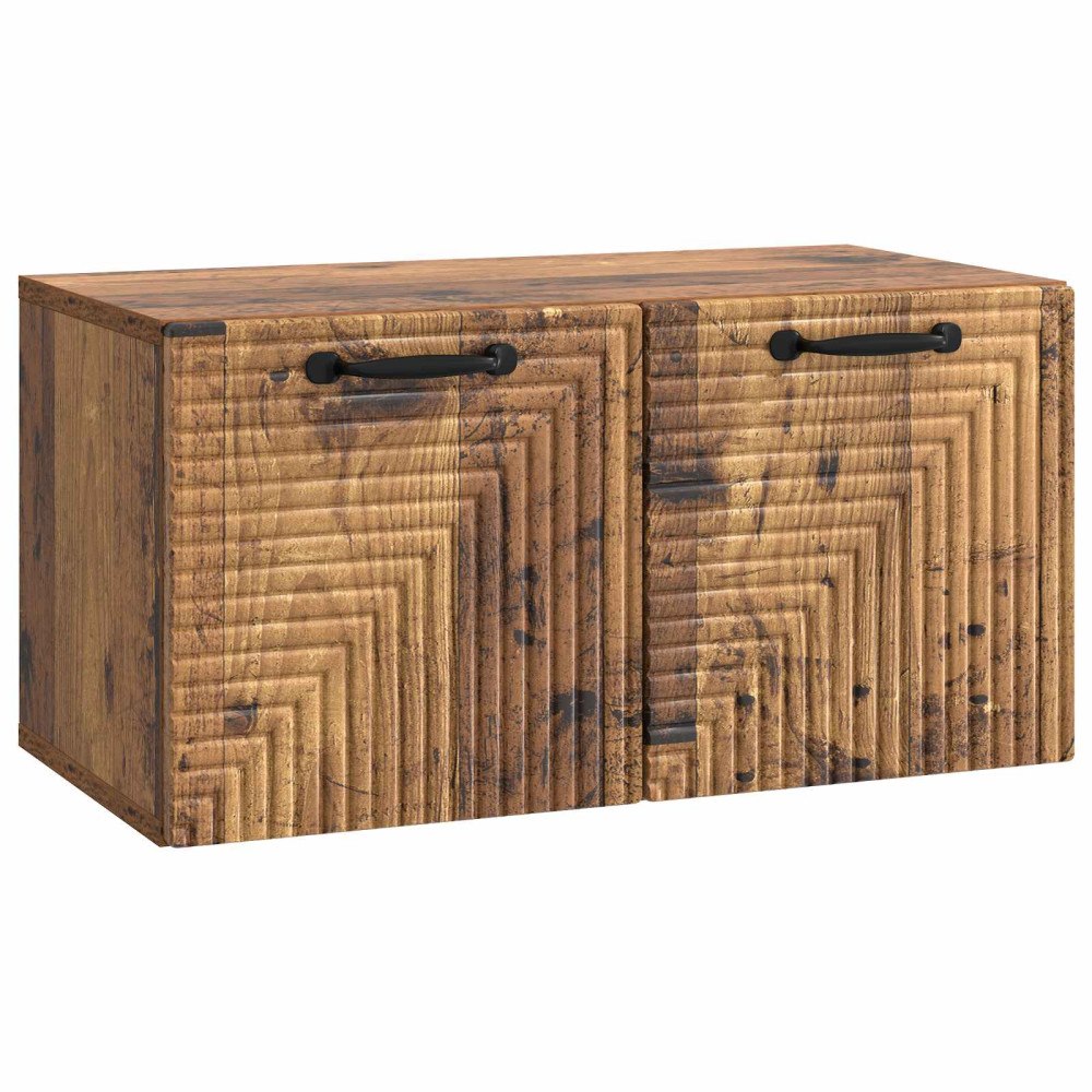 vidaXL Väggmonterad TV-bänk Väggmonterad Gammalt trä 59,5 x 31 x 30 cm