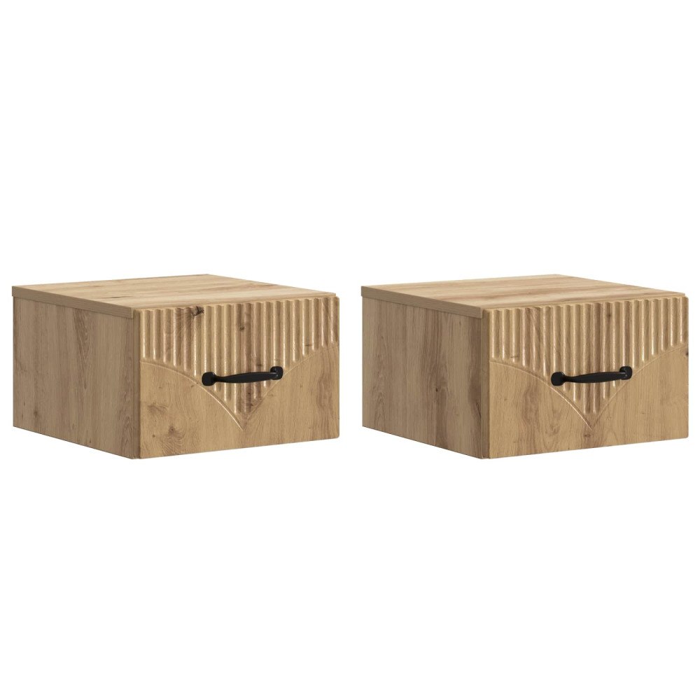 vidaXL Väggmonterat Sängbord 2 pcs Artisan-ek 34,5 x 33 x 20 cm