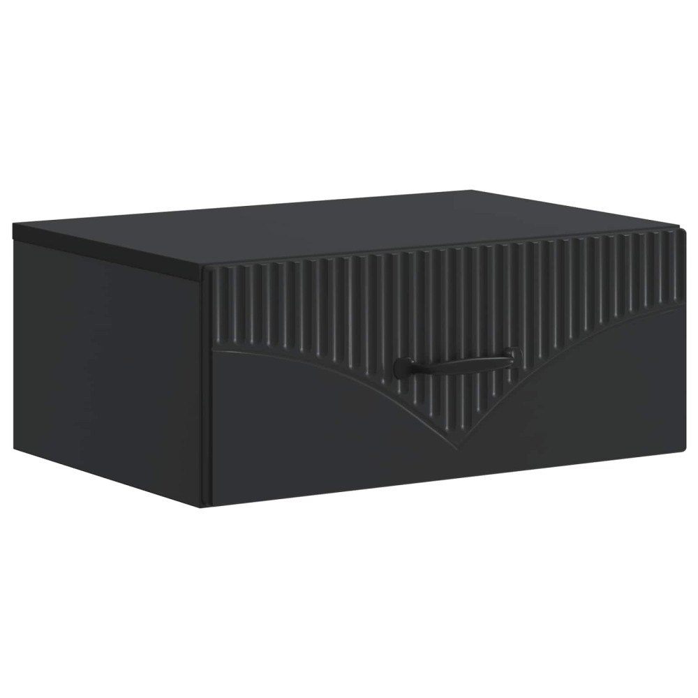 vidaXL Väggmonterat Sängbord Svart 49 x 34,5 x 20 cm Konstruerat trä