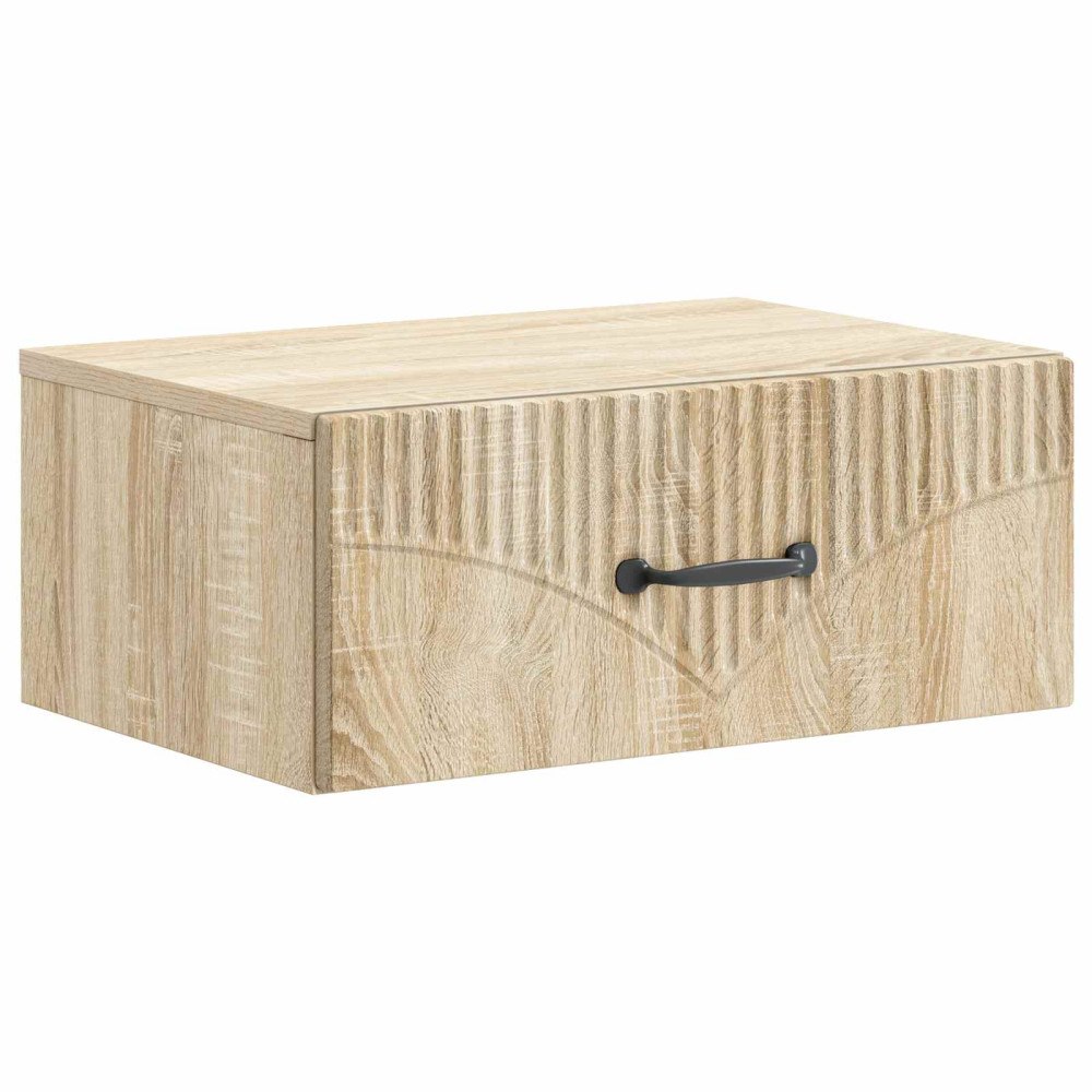 vidaXL Väggmonterat Sängbord med låda Sonoma-ek 49 x 34,5 x 20 cm