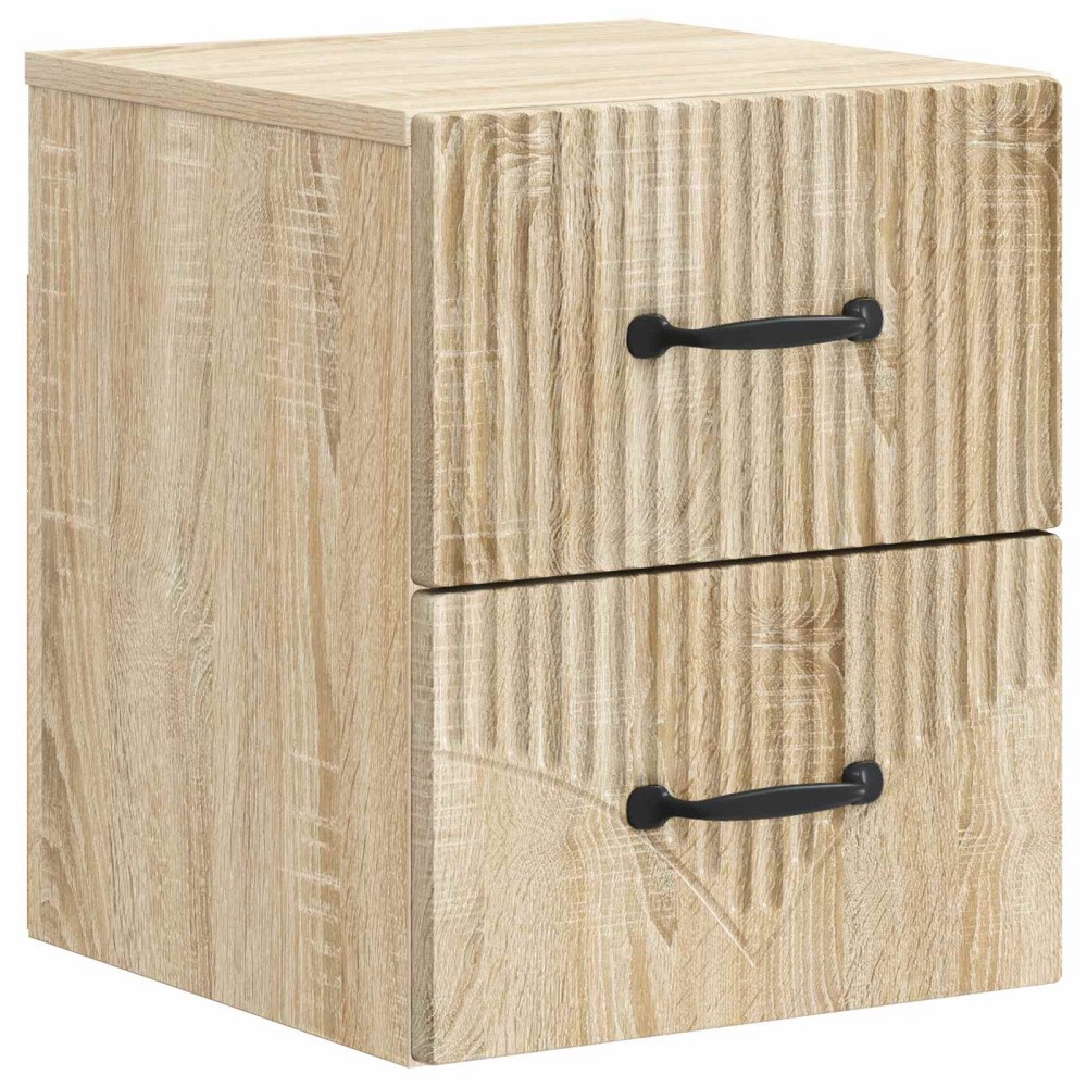 vidaXL Väggmonterat Sängbord med låda Sonoma-ek 34,5 x 33 x 40 cm