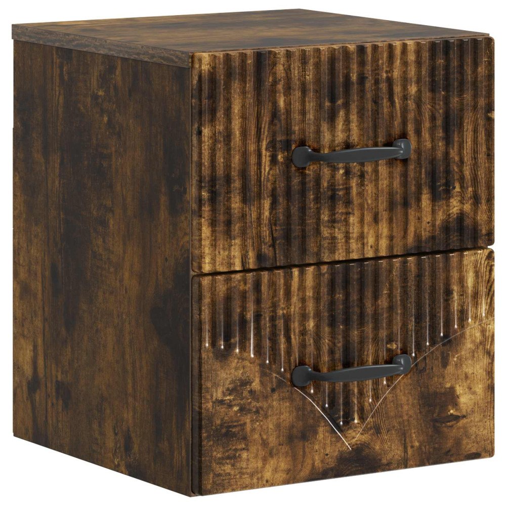 vidaXL Väggmonterat Sängbord Rökt ek 34,5 x 33 x 40 cm Konstruerat trä