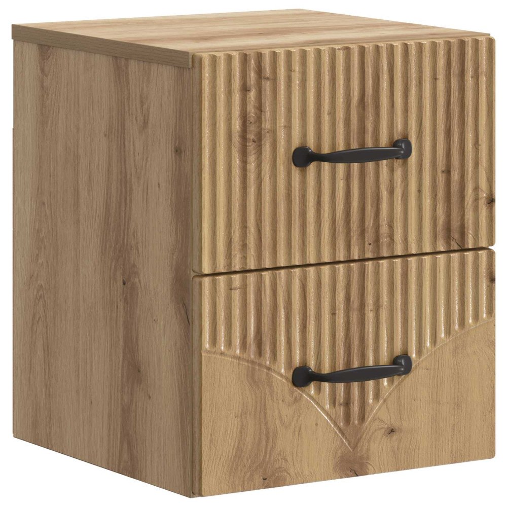 vidaXL Väggmonterat Sängbord med låda Artisan-ek 34,5 x 33 x 40 cm