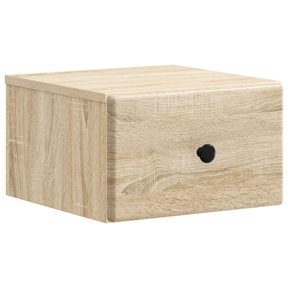 vidaXL Väggmonterat Sängbord med låda Sonoma-ek 34,5 x 33 x 20 cm