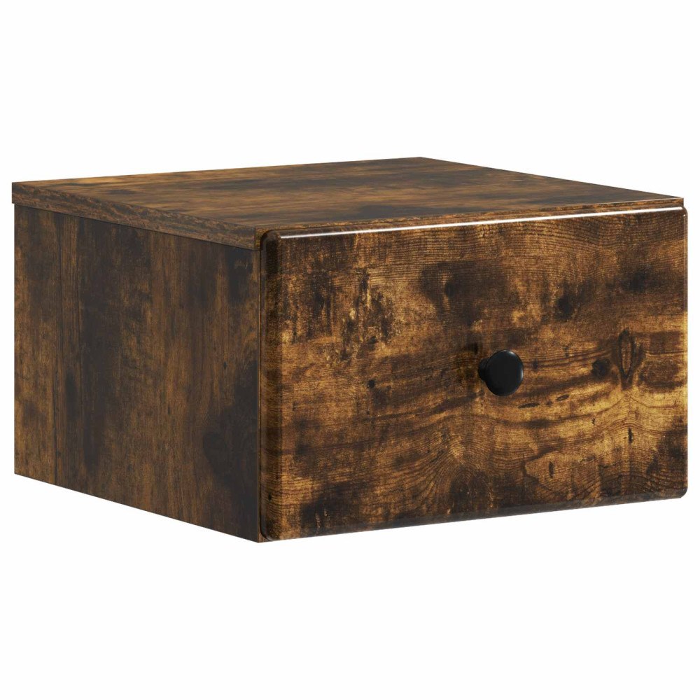 vidaXL Väggmonterat Sängbord Rökt ek 34,5 x 33 x 20 cm Konstruerat trä