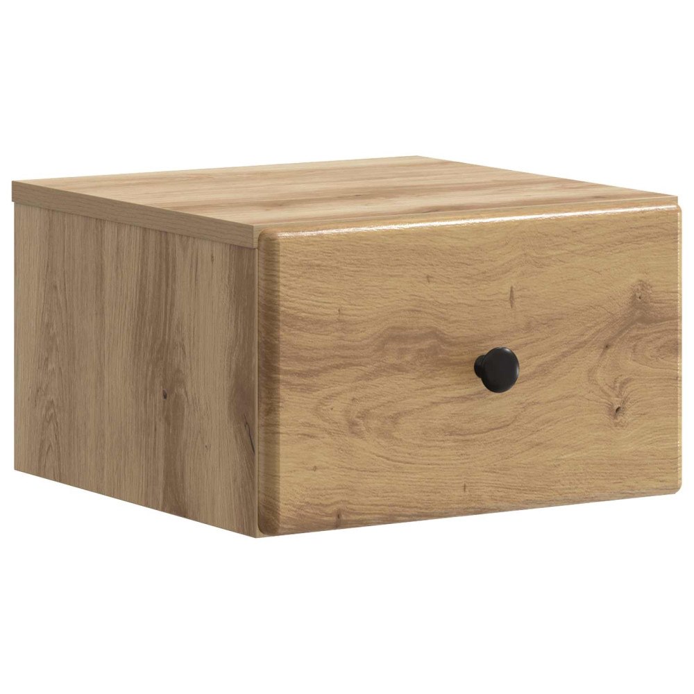 vidaXL Väggmonterat Sängbord med låda Artisan-ek 34,5 x 33 x 20 cm