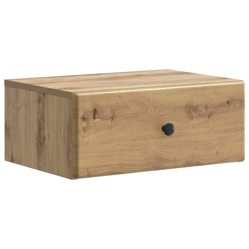 vidaXL Väggmonterat Sängbord med låda Artisan-ek 49 x 34,5 x 20 cm