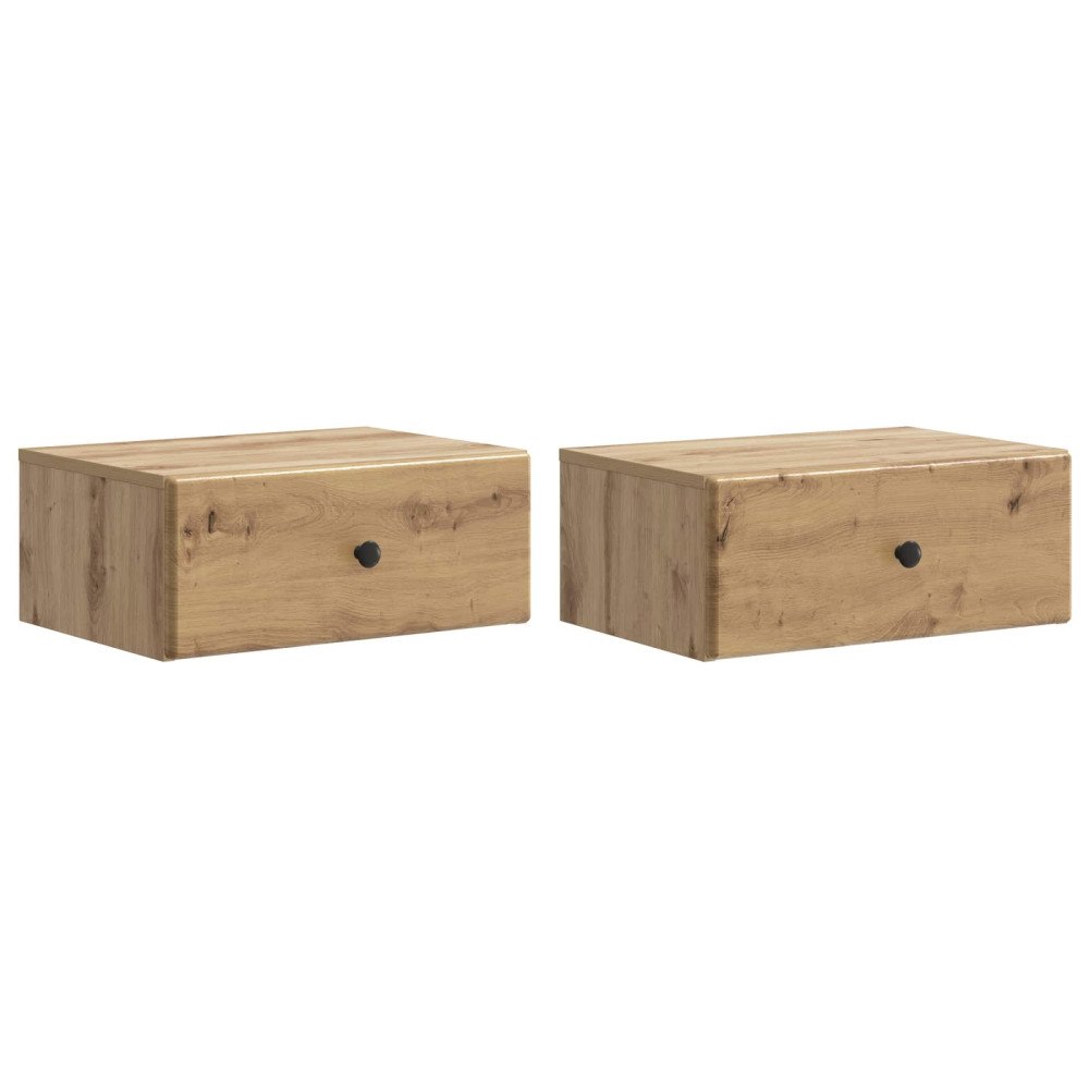 vidaXL Väggmonterat Sängbord 2 pcs Artisan-ek 49 x 34,5 x 20 cm