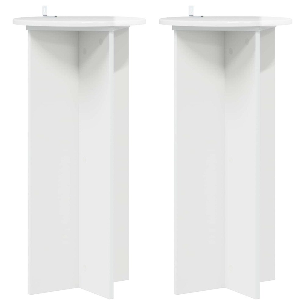 vidaXL Växtställ 2 pcs Vit högglans 40 x 40 x 80 cm Konstruerat trä