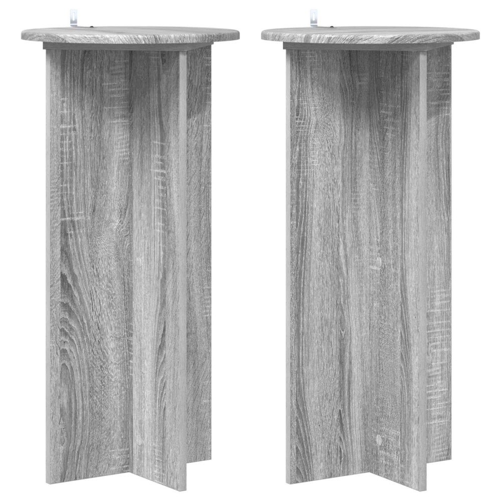 vidaXL Växtställ 2 pcs Grå sonoma-ek 40 x 40 x 80 cm Konstruerat trä
