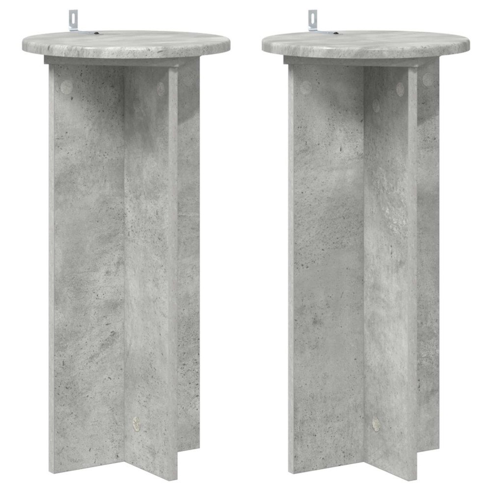 vidaXL Växtställ 2 pcs Betonggrå 29,5 x 29,5 x 60 cm Konstruerat trä