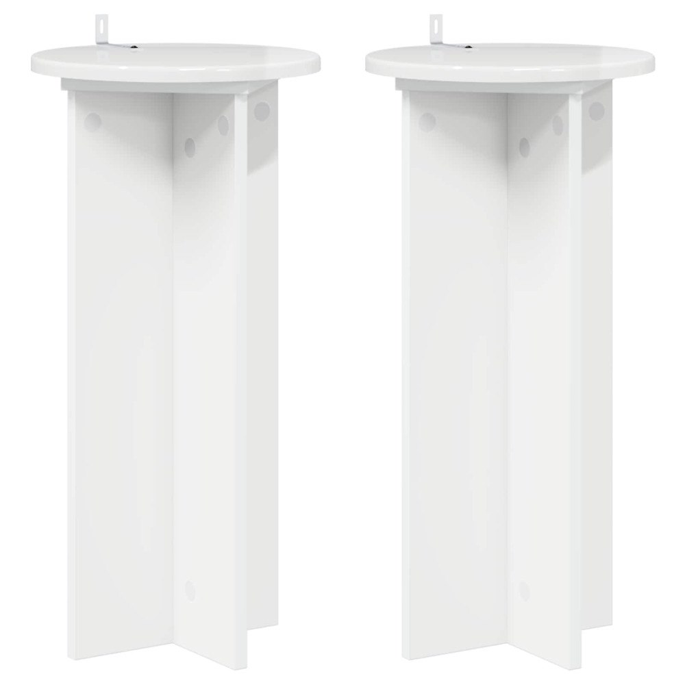 vidaXL Växtställ 2 pcs Vit högglans 29,5 x 29,5 x 60 cm