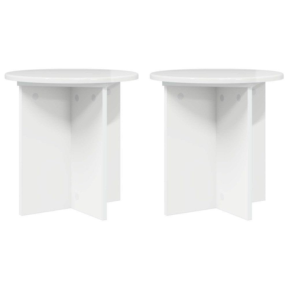 vidaXL Växtställ 2 pcs Vit högglans 40 x 40 x 40 cm Konstruerat trä