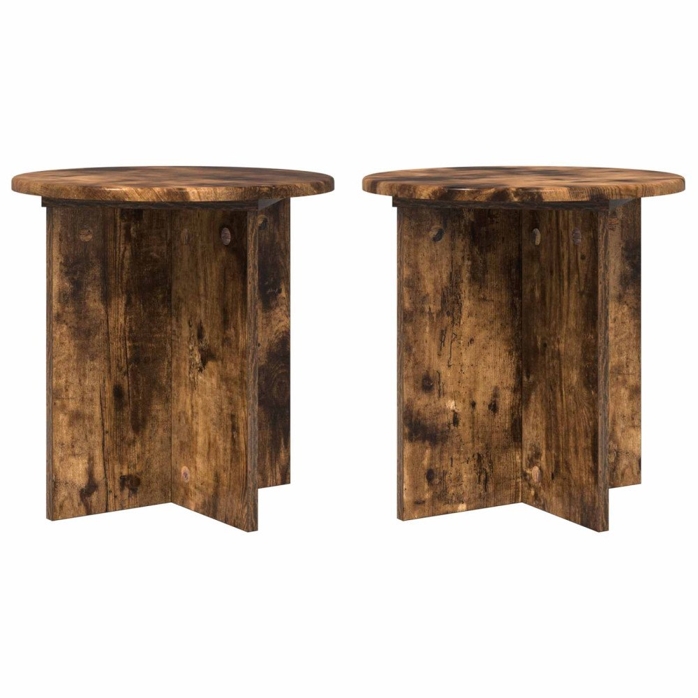 vidaXL Växtställ 2 pcs Rökt ek 40 x 40 x 40 cm Konstruerat trä