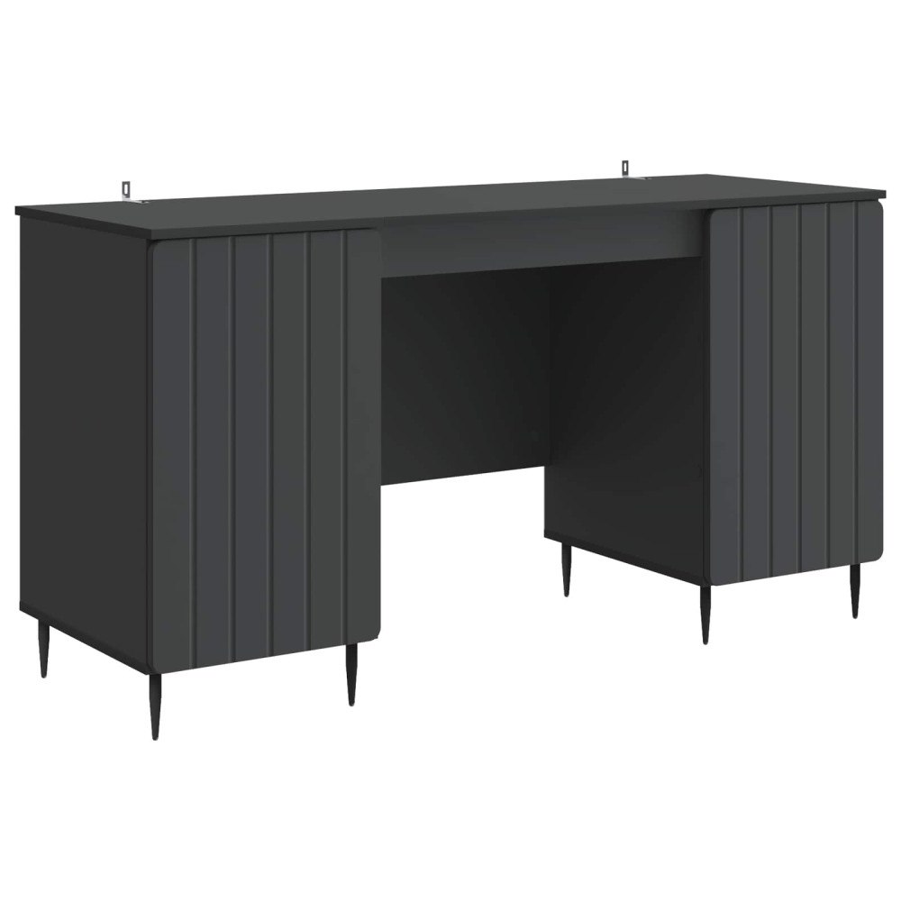 vidaXL Skrivbord med hylla Svart 142,5 x 50 x 75 cm Konstruerat trä