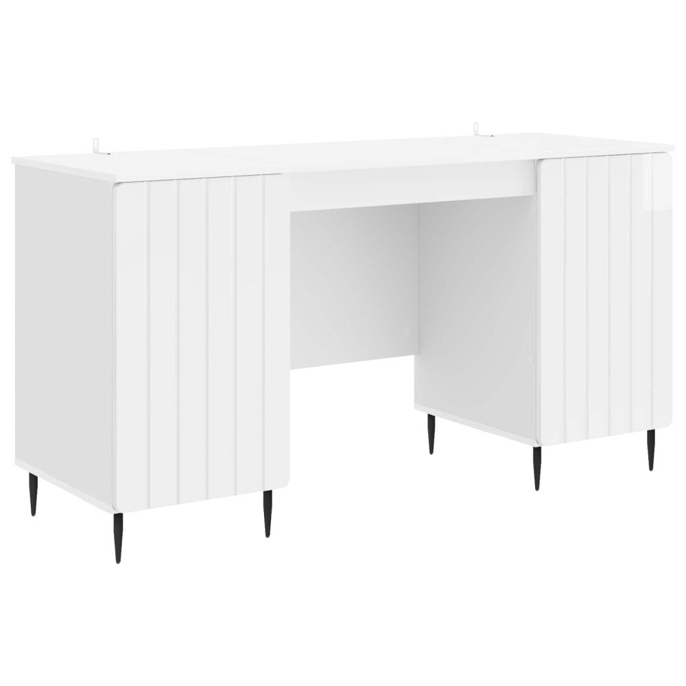 vidaXL Skrivbord Vit högglans 142,5 x 50 x 75 cm Konstruerat trä