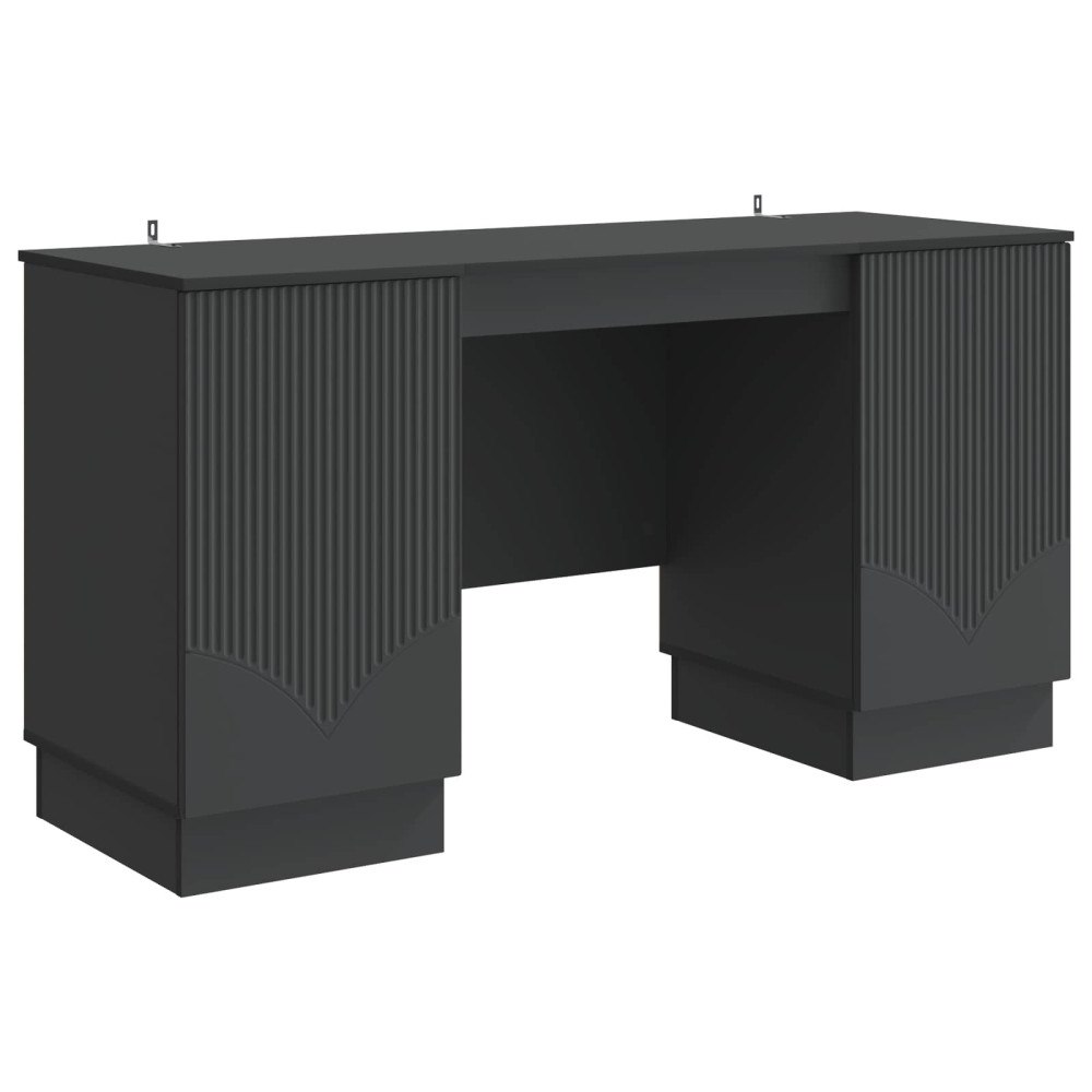 vidaXL Skrivbord med hylla Svart 142,5 x 50 x 75 cm Konstruerat trä