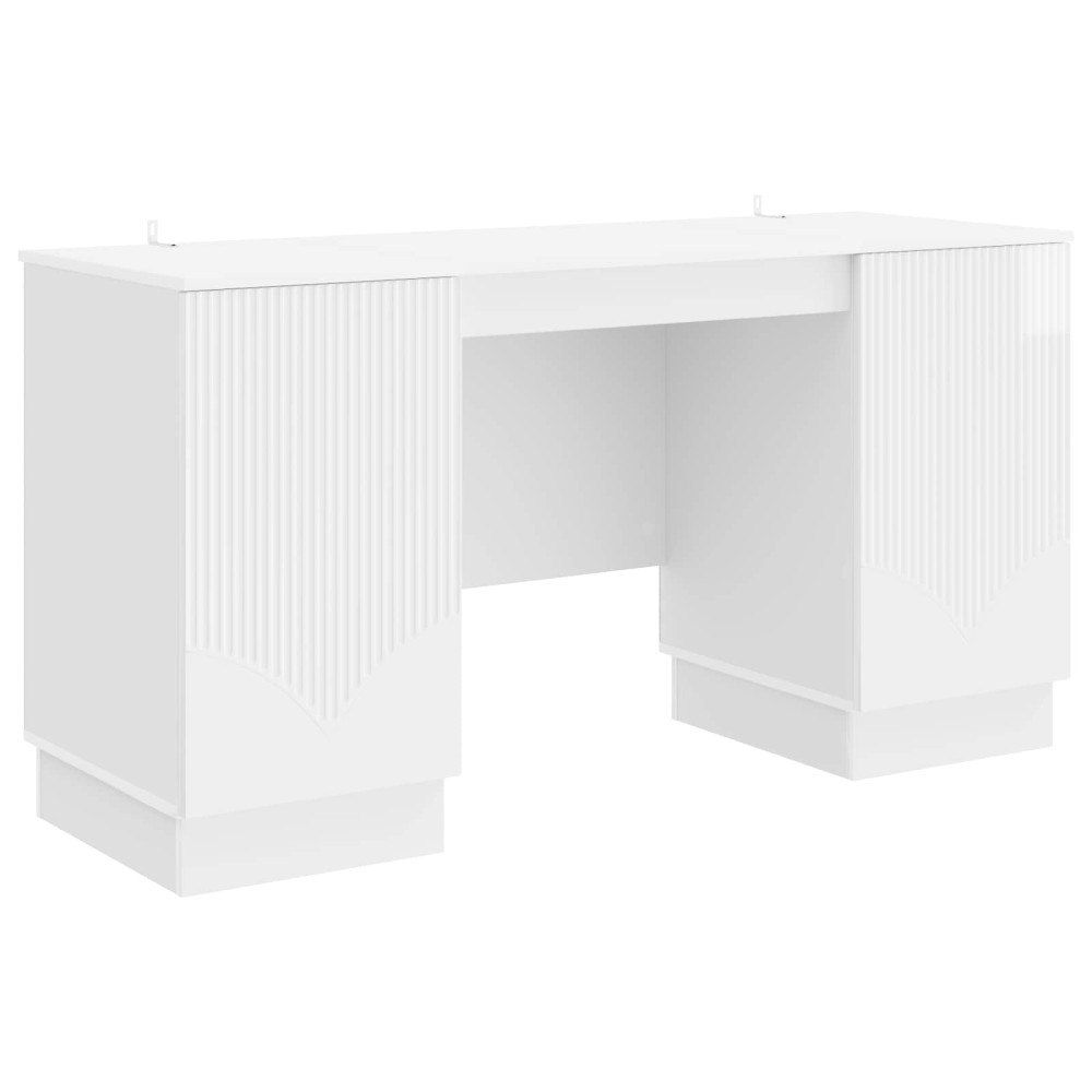 vidaXL Skrivbord Vit högglans 142,5 x 50 x 75 cm Konstruerat trä
