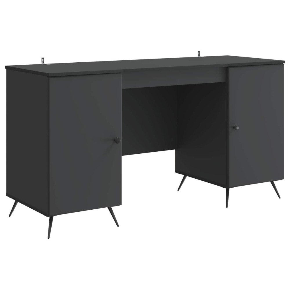 vidaXL Skrivbord med hylla Svart 142,5 x 50 x 75 cm Konstruerat trä