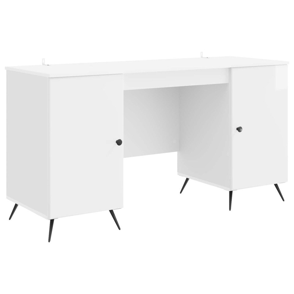 vidaXL Skrivbord Vit högglans 142,5 x 50 x 75 cm Konstruerat trä