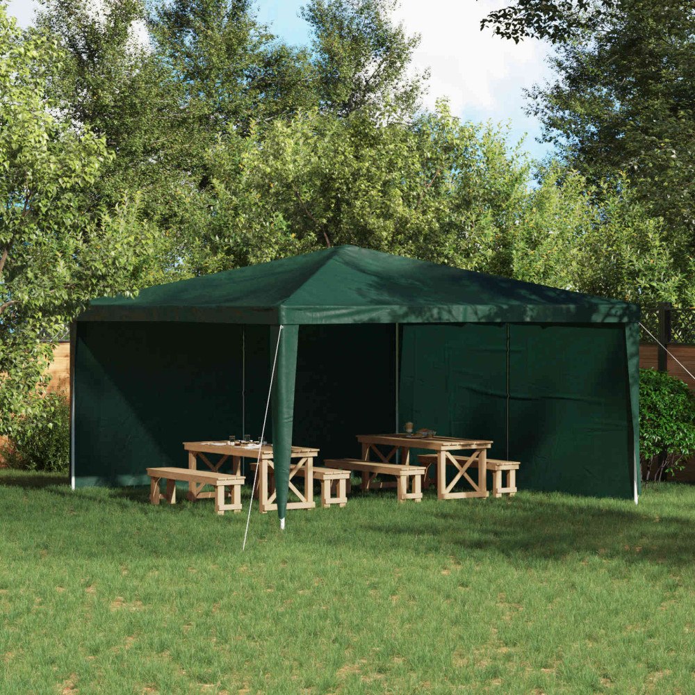 vidaXL Partytältvägg 2 pcs Grön 400 x 195 cm PE och stål