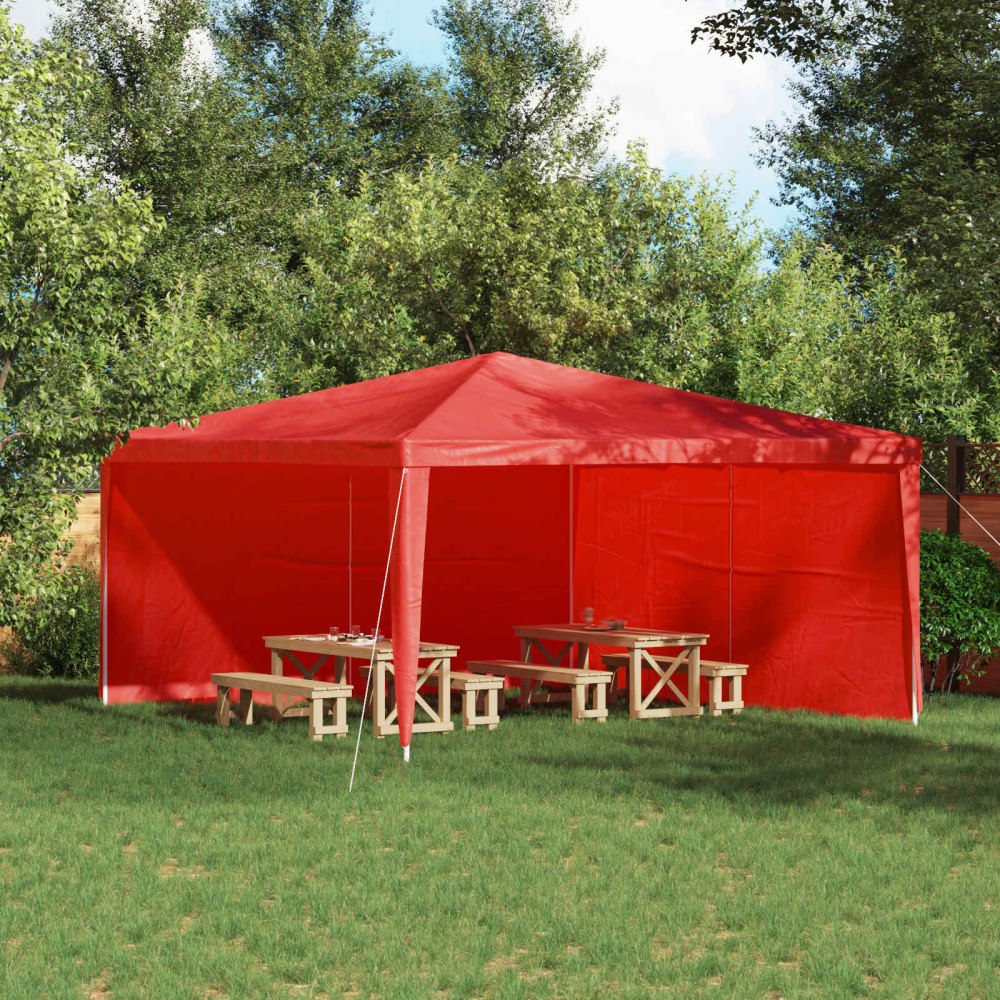 vidaXL Partytältvägg 2 pcs Röd 400 x 195 cm PE och stål