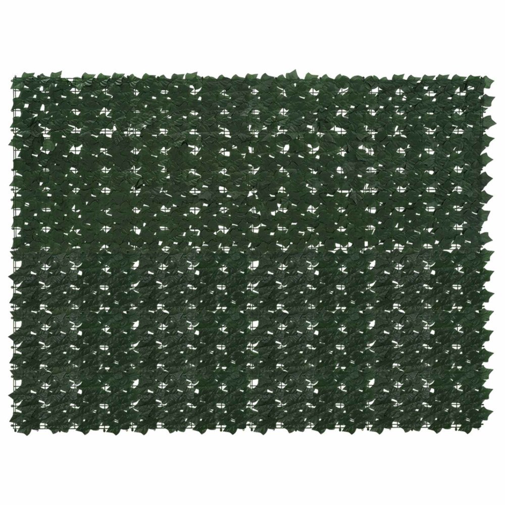 vidaXL Balkongskärm med löv Mörkgrön 200 x 150 cm Polyeten och tyg