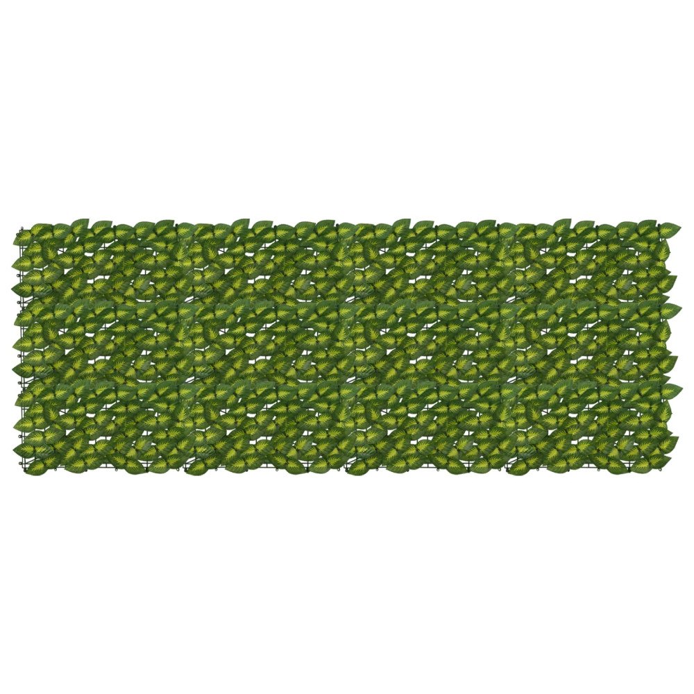 vidaXL Balkongskärm med löv Grön och Gul 200 x 75 cm Polyeten och tyg