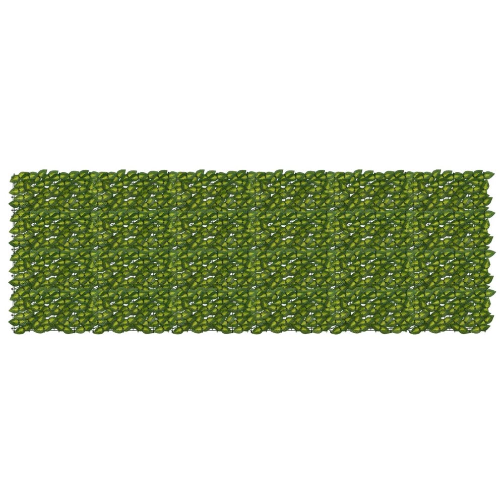 vidaXL Balkongskärm med löv Grön och Gul 300 x 100 cm Polyeten och tyg