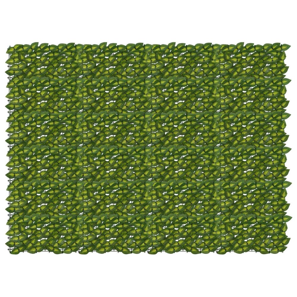 vidaXL Balkongskärm med löv Grön och Gul 200 x 150 cm Polyeten och tyg