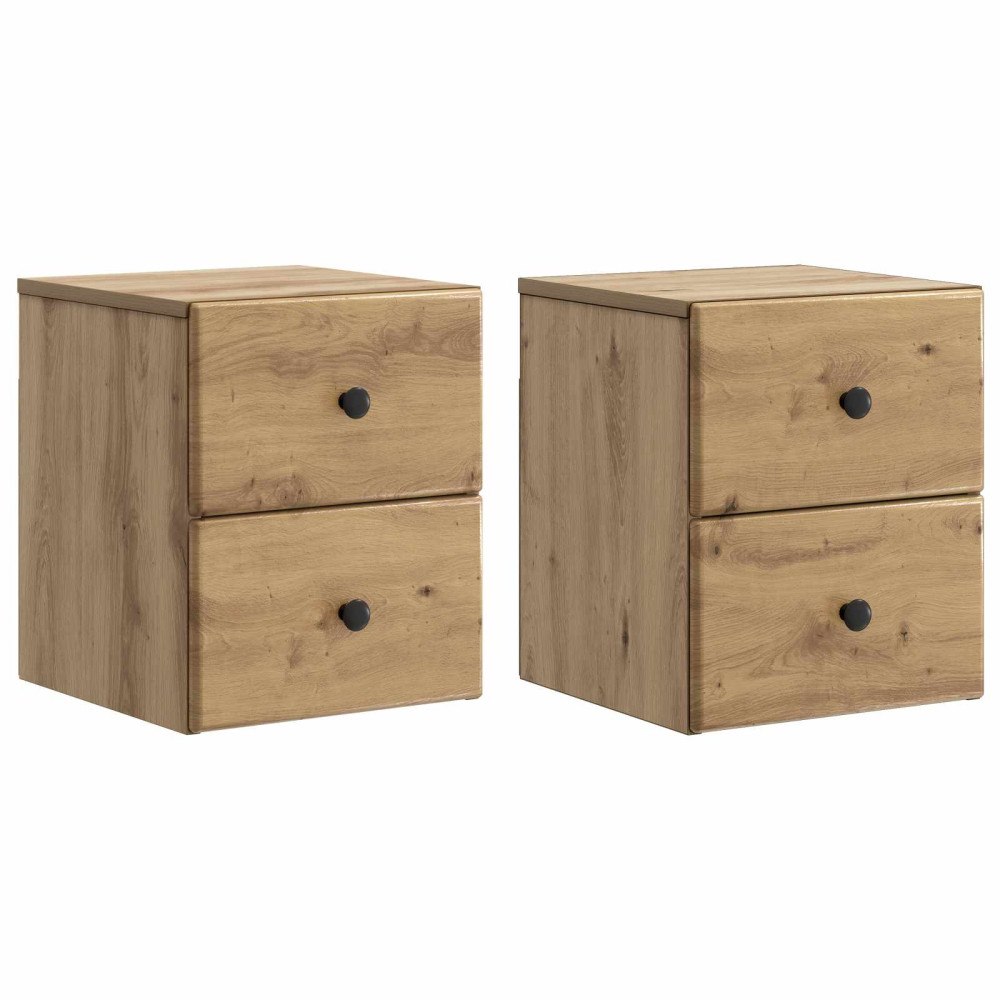vidaXL Väggmonterat Sängbord 2 pcs Artisan-ek 34,5 x 33 x 40 cm