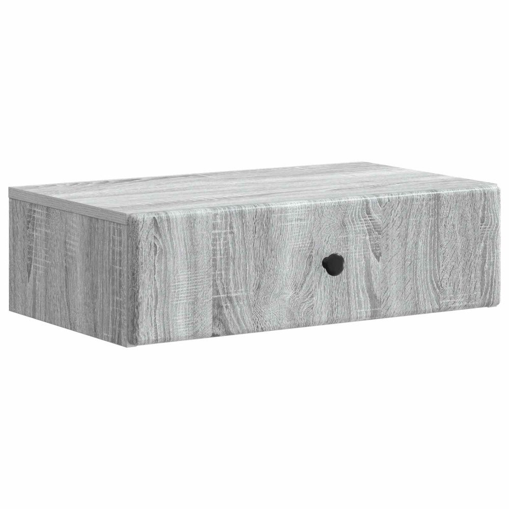 vidaXL Väggmonterad sidobord Grå sonoma-ek 59 x 34,5 x 17 cm