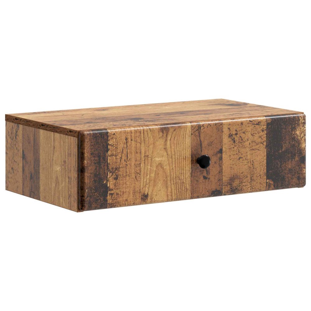 vidaXL Väggmonterad sidobord Gammalt trä 59 x 34,5 x 17 cm