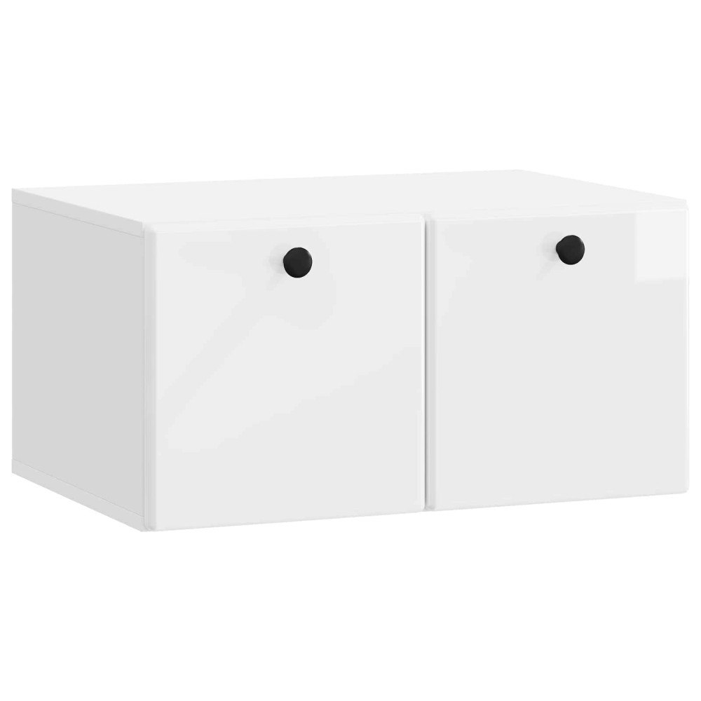 vidaXL Väggmonterad TV-bänk 59,5 x 41 x 30 cm Vit högglans