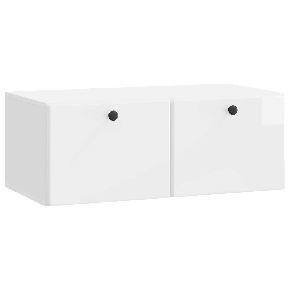 vidaXL Väggmonterad TV-bänk 78,5 x 41 x 30 cm Vit högglans