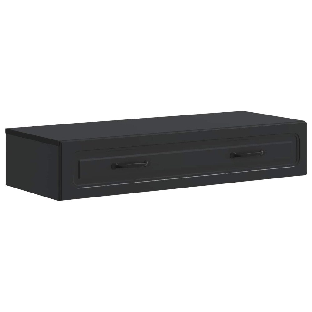 vidaXL Väggmonterad sidobord Svart 87,5 x 34,5 x 17 cm Konstruerat trä