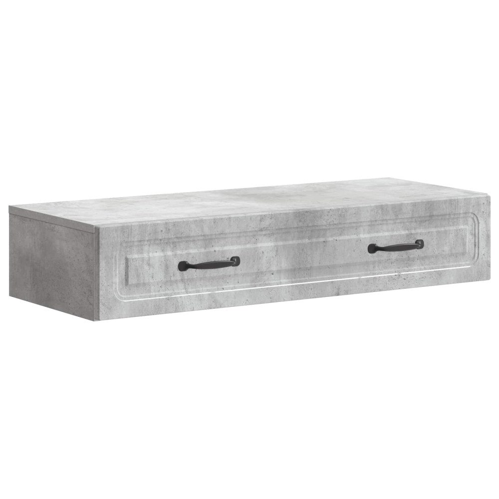 vidaXL Väggmonterad sidobord Betonggrå 87,5 x 34,5 x 17 cm