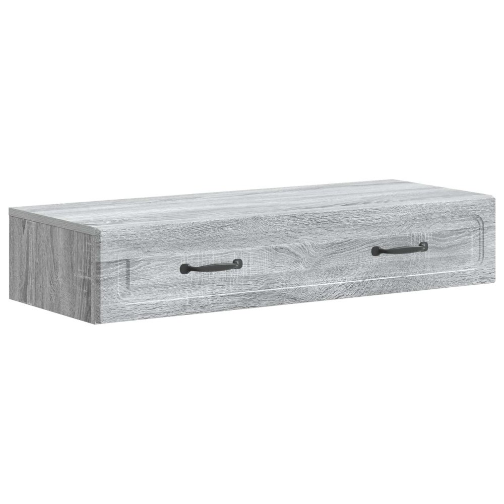 vidaXL Väggmonterad sidobord Grå sonoma-ek 87,5 x 34,5 x 17 cm
