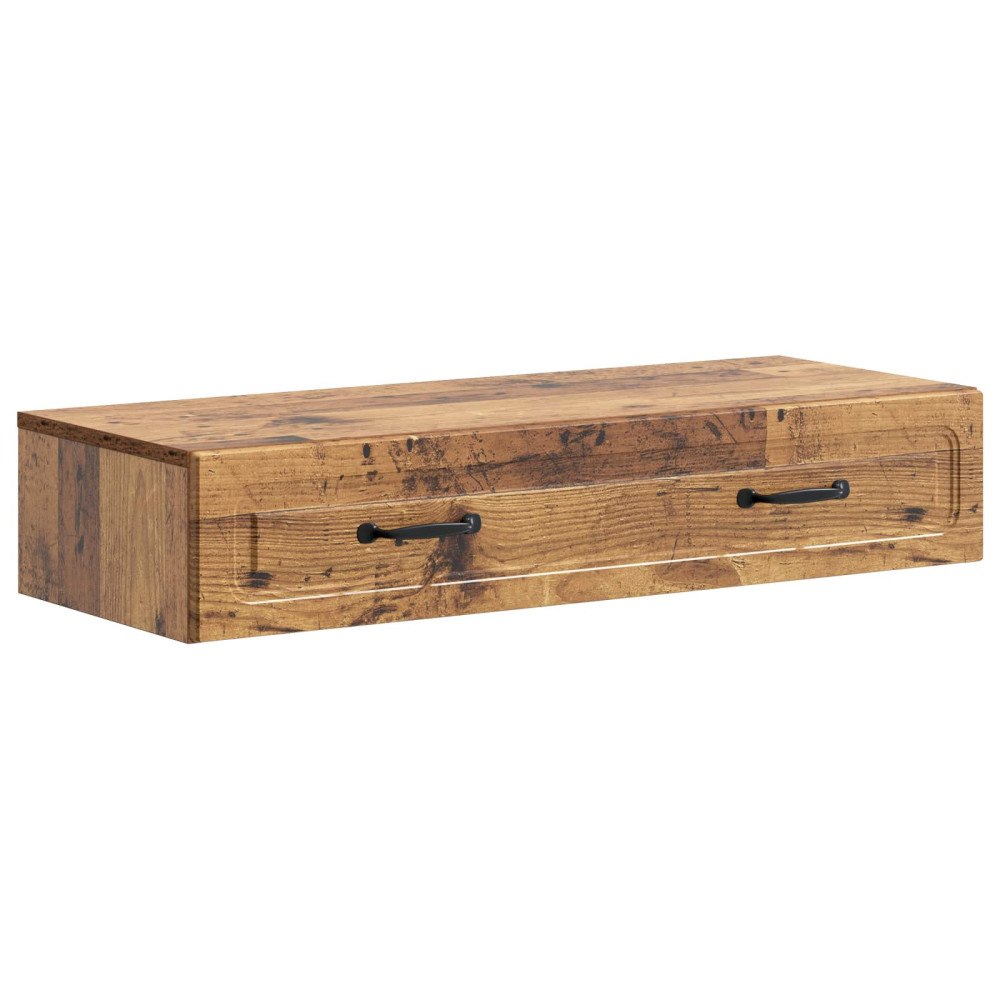 vidaXL Väggmonterad sidobord Gammalt trä 87,5 x 34,5 x 17 cm