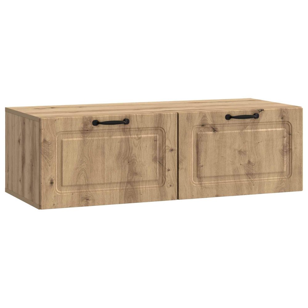 vidaXL Väggmonterad TV-bänk Artisan-ek 98 x 41 x 30 cm Konstruerat trä