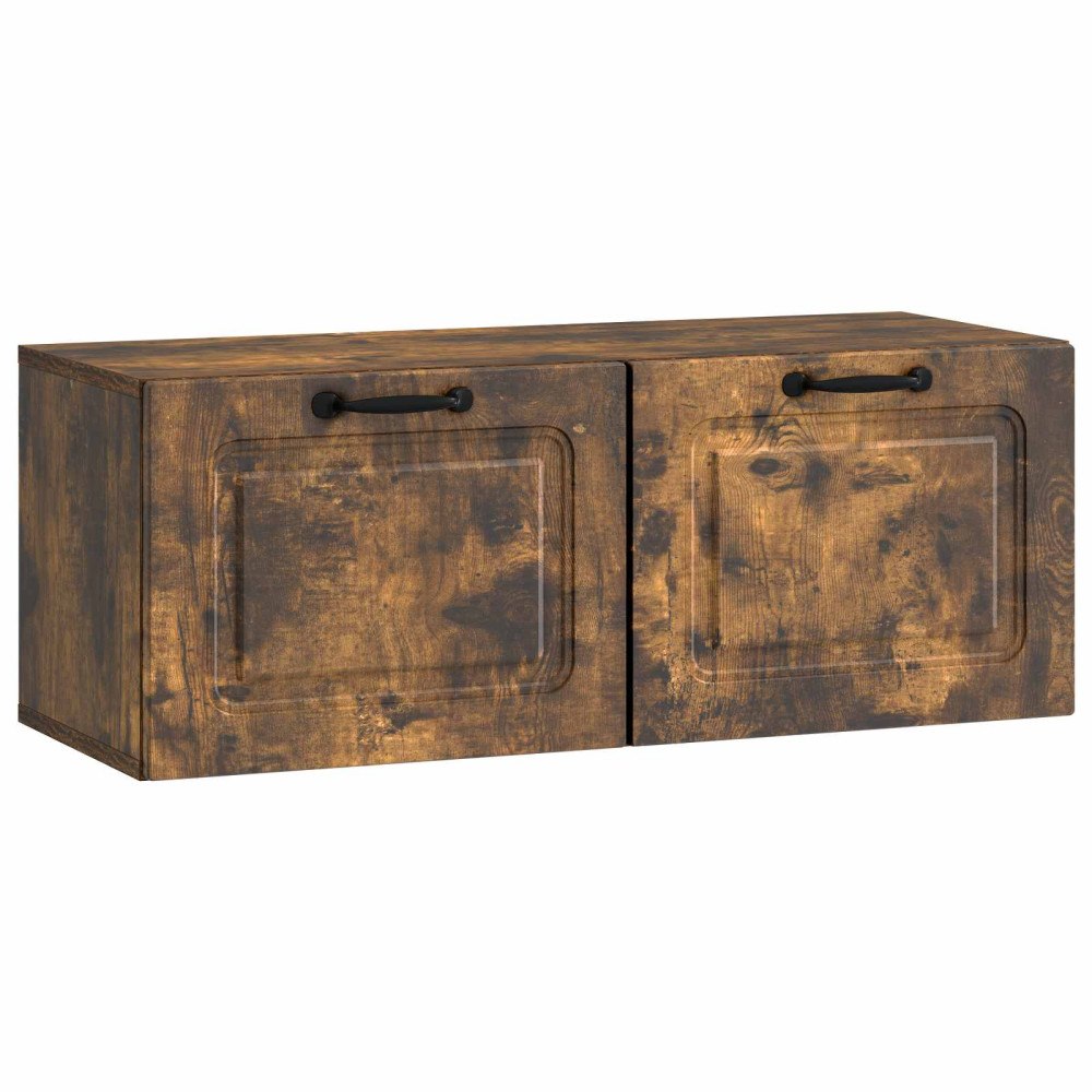 vidaXL Väggmonterad TV-bänk Rökt ek 78,5 x 31 x 30 cm Konstruerat trä