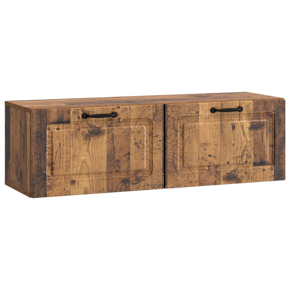 vidaXL Väggmonterad TV-bänk Väggmonterad Gammalt trä 98 x 31 x 30 cm
