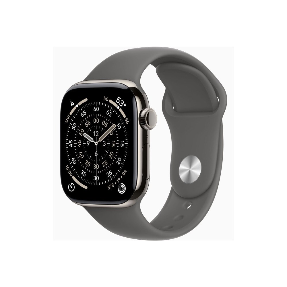 Apple Apple Watch Series 11 (GPS + Cellular) - naturlig titan - smart klocka med sportband - klippgrå - 64 GB