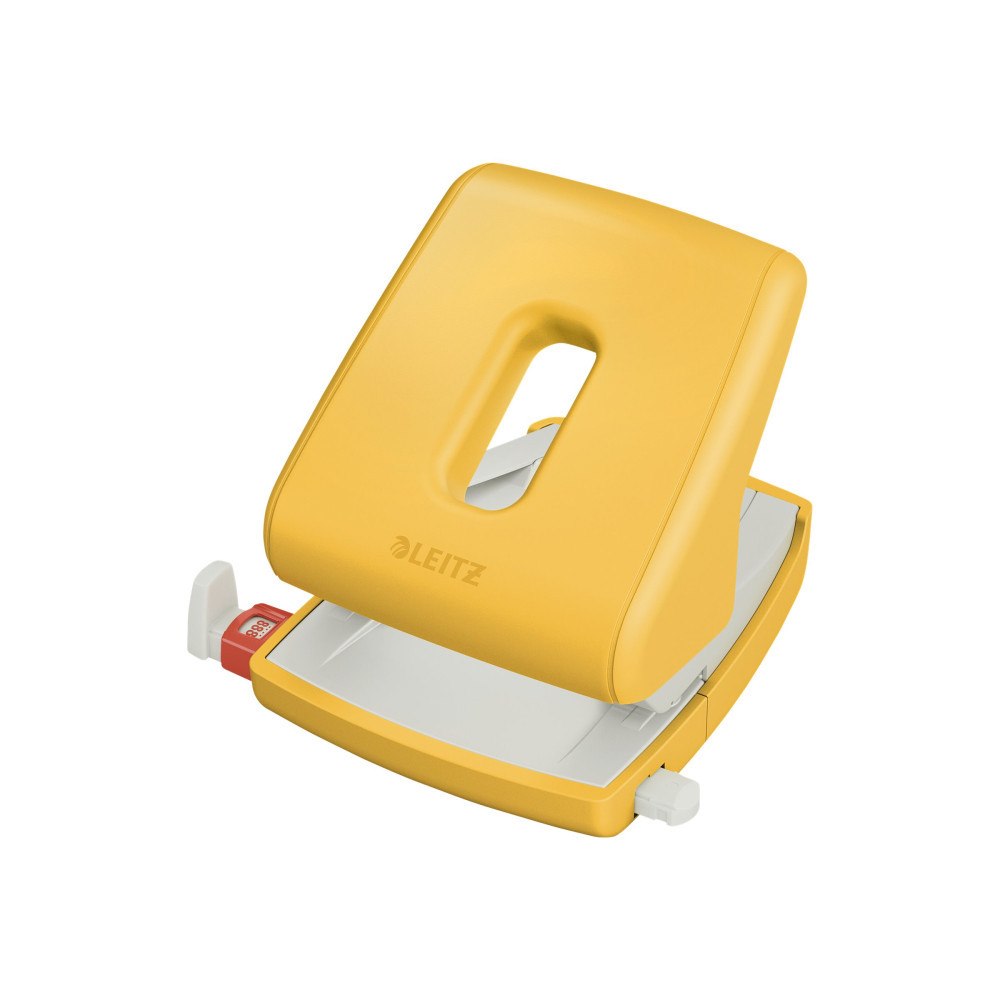 LEITZ Leitz Cosy hålslag - 30 ark - 2 hål - plast, metall - varmt gul (Öppnad)