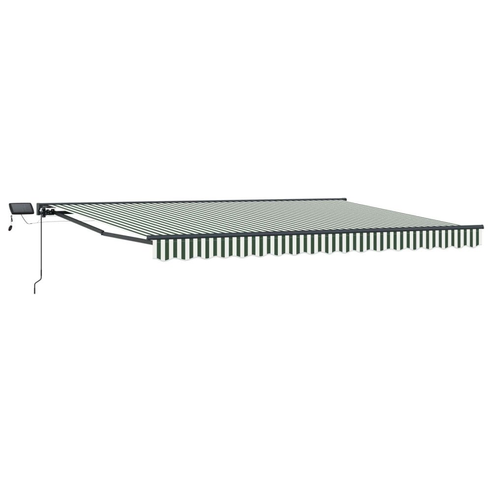 vidaXL Manuell markisram med LED-lampor Grön, Vit, Antracit 4 × 3,5 m