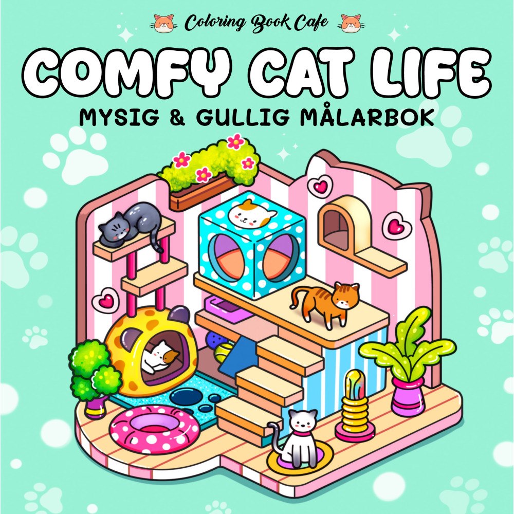 Coloring Book Cafe Comfy Cat Life. Mysig och gullig Cozy Coloring målarbok från Coloring Book Cafe (häftad)